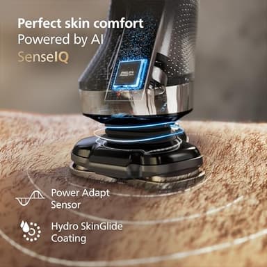 Philips Norelco Shaver i9000, Wet & Dry Electric Shaver, Taubenblau, SenseIQ Technology, Triple Lift & Cut System, 360 Rotating Dual SteelPrecision Precision Blades, Beard Styler, Model X9001/91 - Image 6