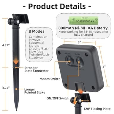 Lycklig String Solar Lights Outdoor Waterproof - 200 LED Extra-Long 82ft Solar Lights Outdoor String - Solar Powered Strings Light Waterproof for Tree Patio Garden Party Decorations Warm White - Image 5