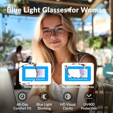 WINTOO Blue Light Glasses for Woman Men | 99% Blue Light Blocking Glasses for Computer Gaming TV Phone Screen Square Frame | Anti Eyestrain & UV Glare Protection - 5 Pair - Image 2