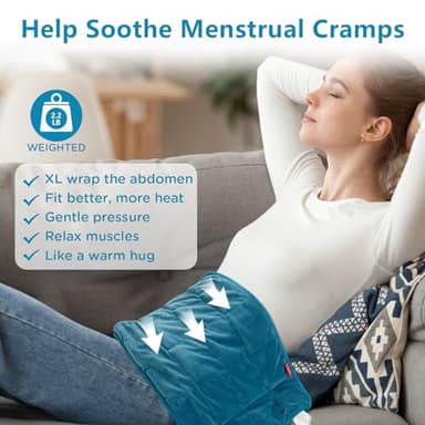 Comfytemp Weighted Heating Pad for Back & Period Cramps, FSA Eligible, Birthday Gifts for Mom Dad Women Men, 2.2lb HSA Electric Heat Pad for Neck Shoulder Pain Relief, 2H Auto-Off Heated Pad, 12x24 - Image 2