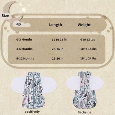 GUNTAIL Newborn Sleep Sack Baby Swaddle,3-Way Adjustable Wearable Blanket,100% Rayon Cotton Swaddling Sleeping Bag. (Rabbit&Rocks, 3-6 Months) - Image 5