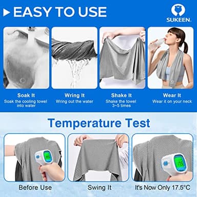 Sukeen [4 Pack] Cooling Towel (40"x12"),Ice Towel,Soft Breathable Chilly Towel,Microfiber Towel for Yoga,Sport,Running,Gym,Workout,Camping,Fitness,Workout & More Activities - Image 3