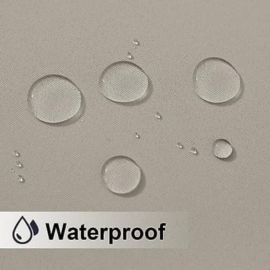 NICETOWN 2 Panels Outdoor Curtains for Patio Waterproof 108 inches Long, Windproof Thermal Insulated Top & Bottom Grommet Blackout Outdoor Drapes Cold & Heat Blocking for Porch, Natural, W52 x L108 - Image 4