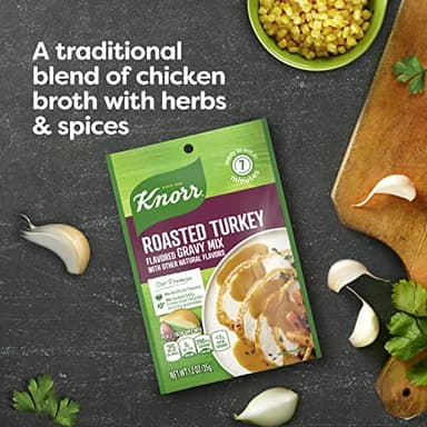 Knorr Turkey Gravy Mix For Delicious Easy Meals and Side Dishes Roasted Turkey Sauce and Gravy With No Artificial Flavors, No Added MSG 1.2 oz, Pack of 24 - Image 5