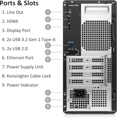Dell Inspiron Intel Core i7-12700 Tower Desktop | 64GB RAM | 1TB SSD+1TB HDD | Intel UHD 770 Graphics | RJ45 | Wi-Fi + Bluetooth | Windows 11 Pro | Business & Home Use - Image 7