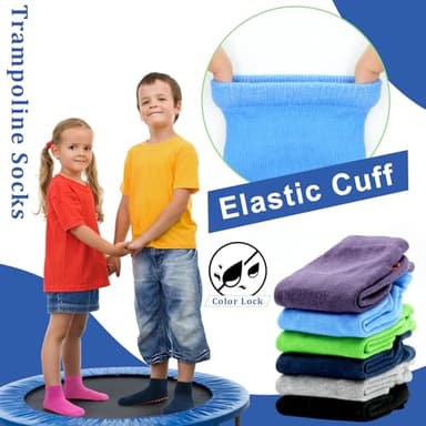 HYCLES Boys Girls Non-Slip Toddler Socks Grip Ankle Sticky Sock Anti-Skid Socks for Kids 6 Pairs for 10-13 Years Kids - Image 2