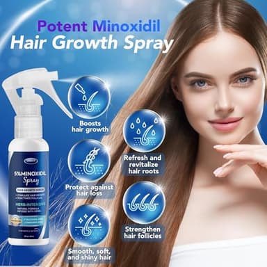 5% Minoxidil Hair Regrowth Spray : Minoxidil for Women Hair Growth Treatment, Minoxidil 5 percent for Men Beard Growth - 60ml - Image 8