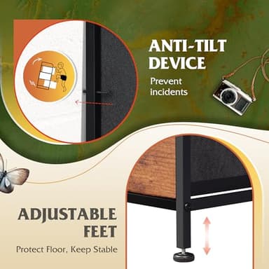 WLIVE Fabric Dresser for Bedroom, Tall Dresser with 8 Drawers, Storage Tower with Fabric Bins, Double Dressers, Chest of Drawers for Closet, Living Room, Hallway, Dorm, Rustic Brown Wood Grain Print - Image 7