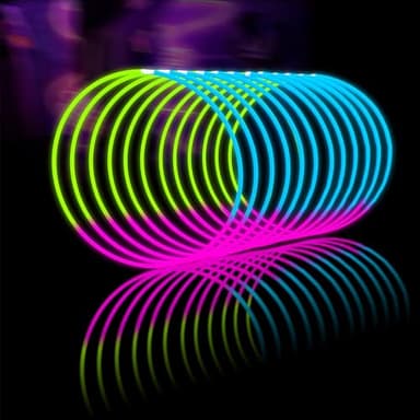 Glow Fever Glow Sticks Bulk 100ct 22'' Glow Necklaces with Connectors, Neon Light Sticks for Party Festivals Raves Concert Birthday Wedding, Tricolor - Image 1