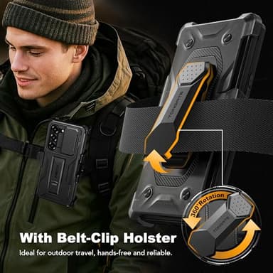 TONGATE for Galaxy Z Fold 7 Case with Privacy Screen Protector, [Built-in Slide Camera Cover & Stand] [Anti Spy] Military Grade Drop Phone Case for Samsung Z Fold 7 with Hinge Protection, TiBlack - Image 8