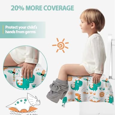 HONGTEYA Toilet Seat Covers, 20 PCS Extra Large Individually Wrapped Waterproof Disposable Toilet Seat Cover for Toddler Potty Training, Public Restrooms, Road - Image 4