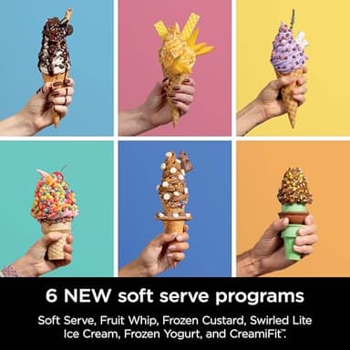 Ninja Swirl by CREAMi Ice Cream and Soft Serve Maker, Sorbet, Milkshake, Frozen Yogurt, Low Calories Program 13-in-1, Soft Serve Handle, (2) CREAMi Swirl 16oz Pints, For Kids & ALL NC701 (Renewed) - Image 4