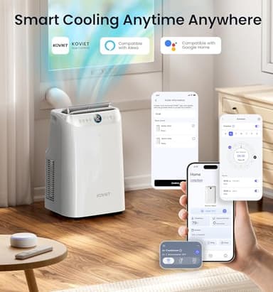 KOVIET 12000 BTU Portable Air Conditioners, 6-IN-1 Wi-Fi Smart AC Unit with APP & Voice & Remote Control, Auto-Evaporation, Quiet Cooling, 24H Timer, Dehumidifier, Fan, Window Kit Included, White - Image 5