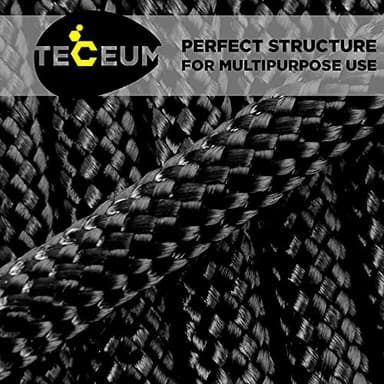 TECEUM Paracord Type III 550 Black –100 ft – 4mm – Tactical Rope MIL-SPEC – Outdoor para Cord –Camping Hiking Fishing Gear and Equipment EDC Parachute Cord Strong Survival Utility Rope 016 - Image 5