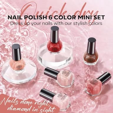 modelones Jelly Nail Polish of 6 Colors Sheer Nude Mini Nail Polish Set Natural Jelly Red Pink Brown Colors Quick Dry Fingernail Polish for DIY Fall Winter Nail Art Salon Home Gift for Women Girl - Image 2
