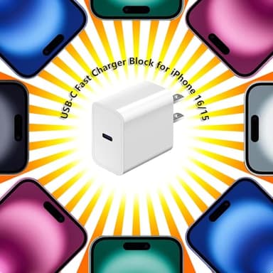 USB C Charger Block Dirsir for Apple Watch Series iPhone 17 16 15 Cube, iPad Chargers Box, iWatch Charge Brick, 20W Power Adapter Type C Fast Charging Plug 1-Pack White - Image 2