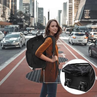 MATEIN Rolling Backpack with 4 Wheels, 17 inch Roller Travel Laptop Backpack for Women Men, Large Water Resistant Business Wheeled Bag, Airline Approved Carry on Luggage Suitcase Bag, Black - Image 7
