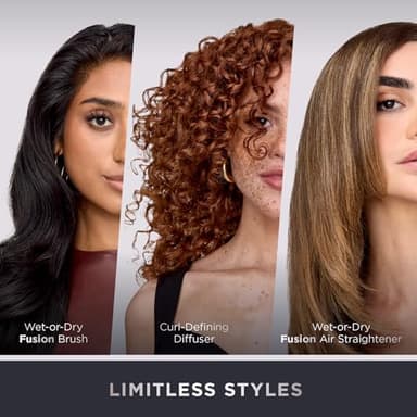 Shark FlexFusion Hair Straightener & Powerful Hair Dryer with Fusion Hair Brush, Ceramic Air Styler with Auto-Wrap Hair Curlers, Concentrator, & FrizzFighter, Ceramic Plates, Metallic Mist, HD651S - Image 10