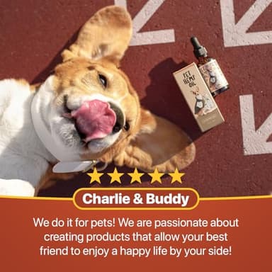 Charlie Buddy - Hеmp Oil for Dogs Cats - Hip and Joint Support and Skin Health - Anxiety, Calm, Pain - Omega 3, 6, 9 and Vitamins B, C, E - Image 8