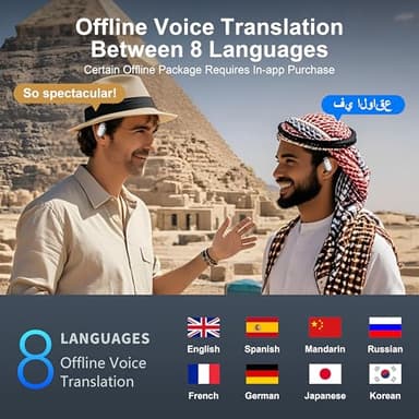 AI Real Time Language Translator Earbuds, AI Language Translator Earphone 3-in-1 Accents & Long Battery Life Translation Earbuds OWS 144 Languages & 8 Offline for Travel Business(Black) - Image 5