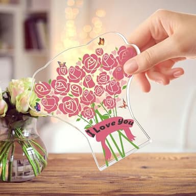 I Love You Gifts for Her Him, Valentines Day Gifts for Girlfriend Wife Christmas Birthday Wedding Anniversary Keepsake Loving Acrylic Plaque Gifts for Boyfriend Husband Miss You Gifts - Image 8