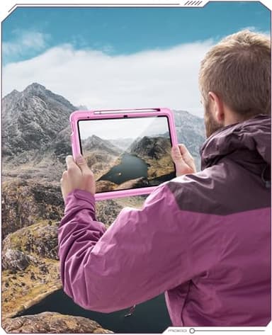 MoKo for iPad (A16) 11th/10th Generation Case 2025/2022, Heavy Duty Shockproof Dual Layer Full Body Protective Cover, Built-in Screen Protector and Kickstand for iPad 11/10.9 Inch, Flowers Pink - Image 8
