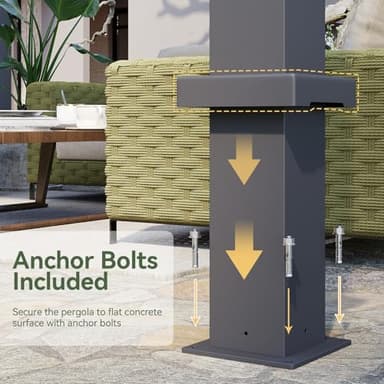 Aoxun Louvered Pergola 12' x 14' Outdoor Aluminum Pergola with Adjustable Top for Decks, Gardens and Backyards, Gray - Image 6