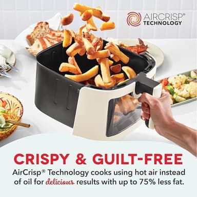 DASH 7qt Clear View Digital Air Fryer - Cream - Image 4