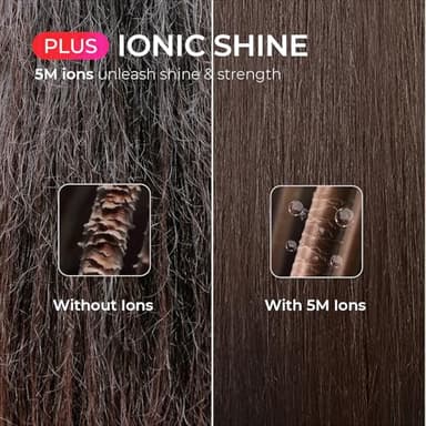 TYMO Ring Plus Ionic Hair Straightener Brush - Straightening Comb with Negative Ions for Women, Titanium Coating, 9 Temp Settings & LED Display, Dual Voltage, Professional Styling Tools - Image 5