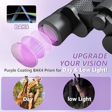 25x40 Binoculars for Adults, High Powered Professional Compact Binoculars for Bird Watching, Outdoor, Hunting, Sports, Concerts, Football Games, Travel, Cruise, Waterproof with Carrying Case - Image 6