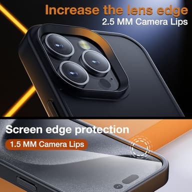 Yriklso for iPhone 16 Pro Case, Shockproof for iPhone 16 Pro Phone Case, Military Grade Drop Protection, Protective Hard Back Slim Translucent Cover，Black - Image 6