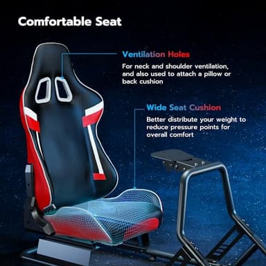 ARES WING Racing Simulator Cockpit with Monitor Mount and Seat, Formula and GT Sim Racing Cockpit Compatible with Fanatec, Thrustmaster, Logitech, Moza Racing Games on PS5, PS4, Xbox and PC - Image 7