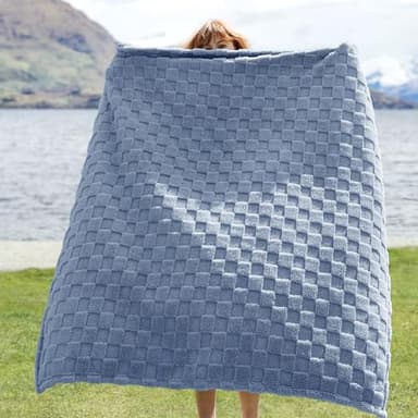 Bedsure GentleSoft Twin Blanket for Bed Ashley Blue - Super Soft Cozy Blankets for Women Men Girls, Cute Fuzzy Fleece Throws for Bedroom Couch, 60x80 Inches - Image 2