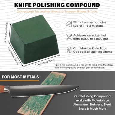 Rolling Knife Sharpener Kit, Kitchen Knife Sharpener Set, Knife Sharpening Tools, 15 & 20 Degree Sharpening for Kitchen Knives, Diamond and Ceramic Discs, Leather Strop, Polishing Compound - Image 6
