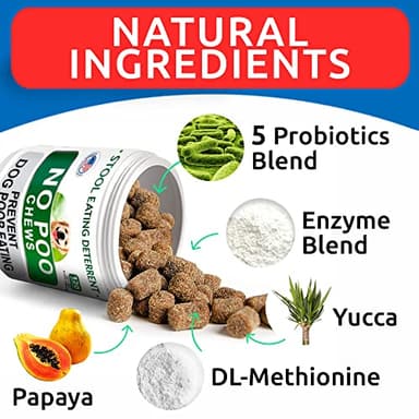 No Poo Chews for Dogs - Coprophagia & Stool Eating Deterrent with Probiotics, Digestive Enzymes & Breath Aid Support - Stop Dog Poop Eating - Made in USA - 120Ct - Image 4