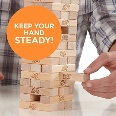 Hasbro Gaming Jenga Wooden Blocks Stacking Tumbling Tower Game | Party Games for Kids & Families | Stocking Stuffers | Ages 6+ (Amazon Exclusive) - Image 5