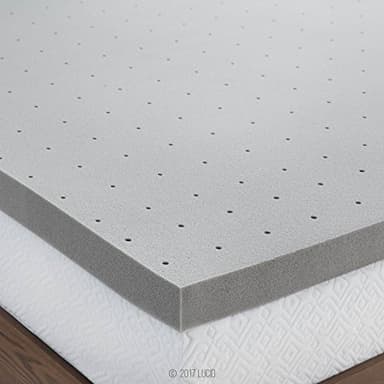 Lucid 3 Inch Ventilated Bamboo Charcoal Memory Foam Mattress Topper - Twin XL Mattress Topper - Image 9
