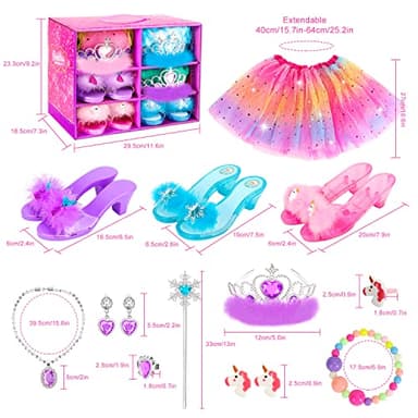 Princess Dress Up Shoes Set, Girls Dress Up Toys Toddler Jewelry Boutique Kit, 3 Themes of Unicorn Mermaid Ice Princess Costumes Set, Pretend Play Gifts for Little Girls Aged 3-6 Years Old - Image 6