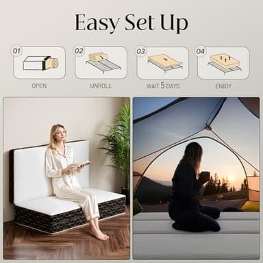 GEMBED Tri-Fold Memory Foam Mattress Twin - 4 Inch Portable Folding Mattress with Handle & Washable Cover, Floor Bed with Non-Slip Base, Space-Saving for Room, Travel, Guest Bed, Yoga, RV, 75"x38"x4" - Image 7
