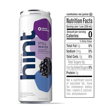 Hint Fruit-Infused Canned Water, Blackberry - Purified Flavored Water with Zero Calories, Natural Flavors, and Sugar Free - 12 Fl Oz Cans (Pack of 12) - Image 2