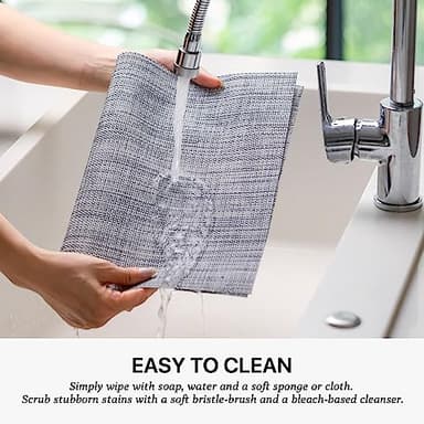 LEXMORE Placemats Set of 4 Vinyl/Plastic Woven Place Mats for Kitchen Table Indoor/Outdoor Washable Placemat Wipeable Dining Table Mats(Gray) - Image 5