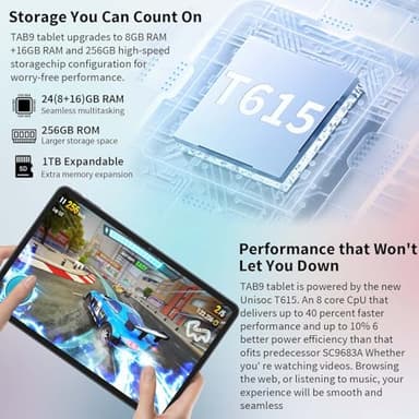 12 Inch Tablet Android 15 Tablets, 2025 Upgraded Android Tablet with Keyboard, 24GB RAM+256GB ROM(1TB Expand), Octa-Core, 2K 2000x1200 Display, 16MP Dual Camera, 8000mAh, 2.4G/5G WiFi, GPS (Silver） - Image 5