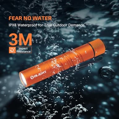 OLIGHT I3T 2 EOS Pocket EDC Flashlight, 200 Lumens Compact Bright Handheld Flash Lights, Dual-Output Tail Switch with AAA Battery and Two-Way Pocket Clip for Camping and Hiking (Orange) - Image 6