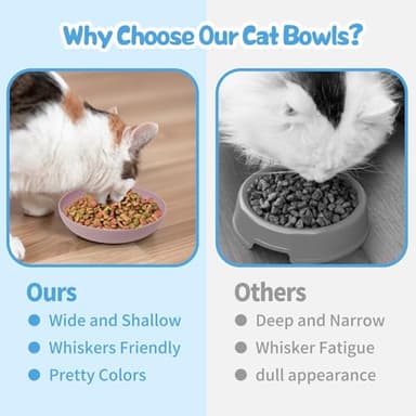 [8 Pack] Cat Dishes Whisker Friendly, Shallow Wide Pet Food and Water Bowl, Durable Wheat Straw Cat Bowls for Indoor Outdoor Cats - Image 6