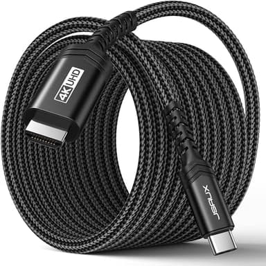 JSAUX USB C to HDMI Cable 10ft | 4K@60Hz | USB 3.1 Type C to HDMI 2.0 Cord for Home Office, (Thunderbolt 3/4 Compatible) with iPhone 16 Pro Max, MacBook Pro/Air, Galaxy S8 to S24, iPad Pro, iMac-Black - Image 1