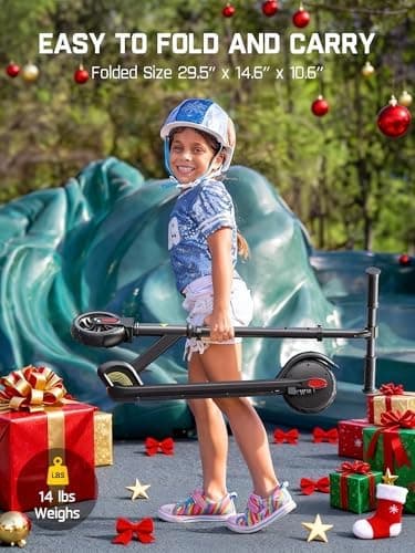 FanttikRide C9 Kids Electric Scooter Ages 8-12, Foldable for Kids 3.9-5.2 ft, 132 lbs, 5 Miles Range, Up to 40 mins Ride Time, 2 Safe Max Speed 6/10 MPH, 3 Adjustable Heights - Image 6