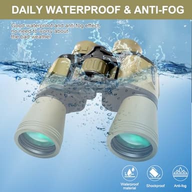 20x50 Binoculars for Adults,BAK4&FMC Lense,Focus Adjustment &Lens Protection for Long-Distance Viewing,Compact Lightweight Gift for Bird Watching, Hunting, Traveling, and Outdoor Activities - Image 7