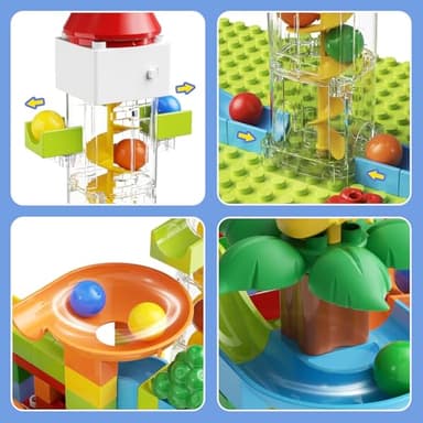 Marble Run Toy Motorized Elevator Marble Maze Kit with Perpetual Motion Machine, Building Block Educational Construction Game Playset STEM Learning Hand Eye Coordination Training Unlimited DIY - Image 3