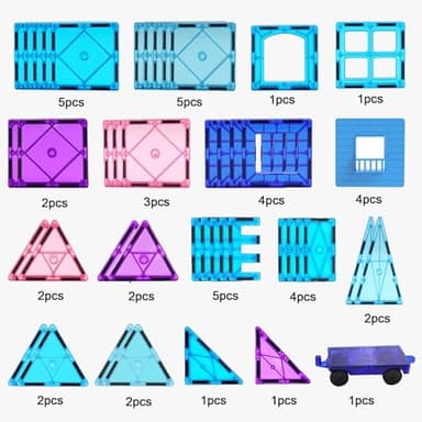 NVHH Magnetic Tiles Kids Toys for 3 4 5 6 7 8+ Year Old Boys Girls Toys Castle Princess Magnetic Building Blocks Educational Toddler Gifts Toy Age 2-4 5 6-8 Year Old Girl Boy Birthday - Image 3