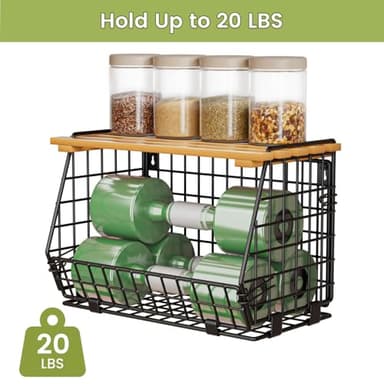 GGIU Wire Fruit Basket for Kitchen Storage: Hanging and Counter Basket for Vegetable Produce - Potato and Onion Storage for Pantry 3 Pack - Image 6